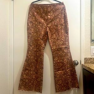 Free People flare/bell bottomed patterned jeans
